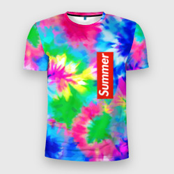 Мужская футболка 3D Slim Color abstraction - summer