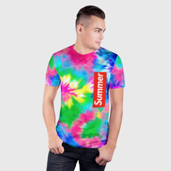 Мужская футболка 3D Slim Color abstraction - summer - фото 2