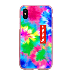 Чехол для iPhone XS Max матовый Color abstraction - summer