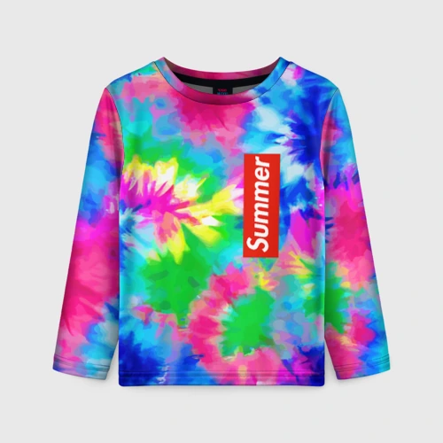 Детский лонгслив 3D Color abstraction - summer
