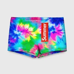 Детские купальные плавки 3D Color abstraction - summer