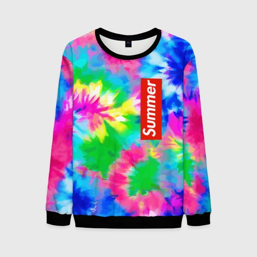 Мужской свитшот 3D Color abstraction - summer