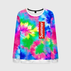 Мужской свитшот 3D Color abstraction - summer