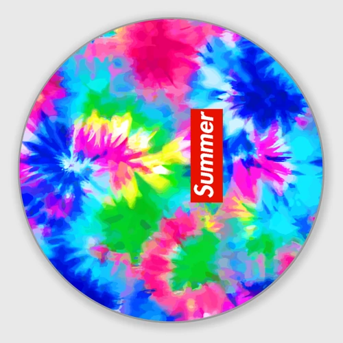 Круглый коврик для мышки Color abstraction - summer