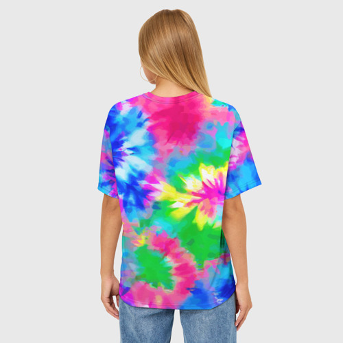Женская футболка oversize 3D Color abstraction - summer, цвет 3D печать - фото 4