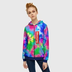 Женская толстовка 3D на молнии Color abstraction - summer - фото 2