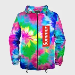 Мужская ветровка 3D Color abstraction - summer