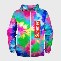 Мужская ветровка 3D Color abstraction - summer