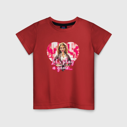 Детская футболка хлопок Барби - Пила: Let's play a game, цвет красный