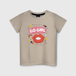 Детская футболка хлопок Go girl lips