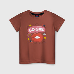 Детская футболка хлопок Go girl lips