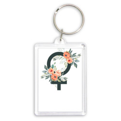 Брелок прямоугольный 35*50 Female sign flowers