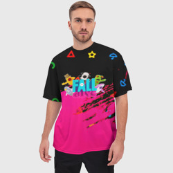 Мужская футболка oversize 3D Fall Guys kids color - фото 2