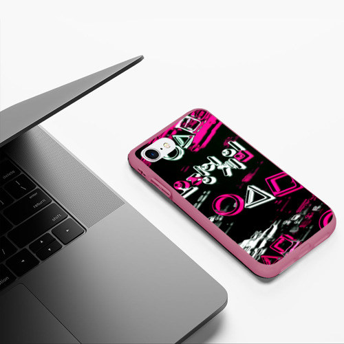Чехол для iPhone 7/8 матовый с принтом Игра в кальмара геометрия, фото #5
