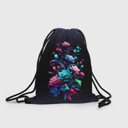 Рюкзак-мешок 3D Цветы - нейросеть