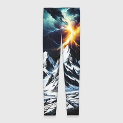 Леггинсы 3D Молнии и горы