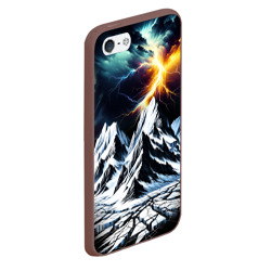 Чехол для iPhone 5/5S матовый Молнии и горы - фото 2
