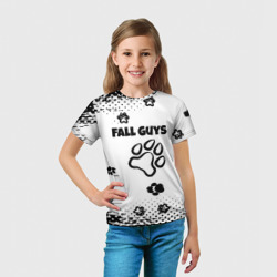 Футболка с принтом Fall Guys game для ребенка, вид на модели спереди №3. Цвет основы: белый