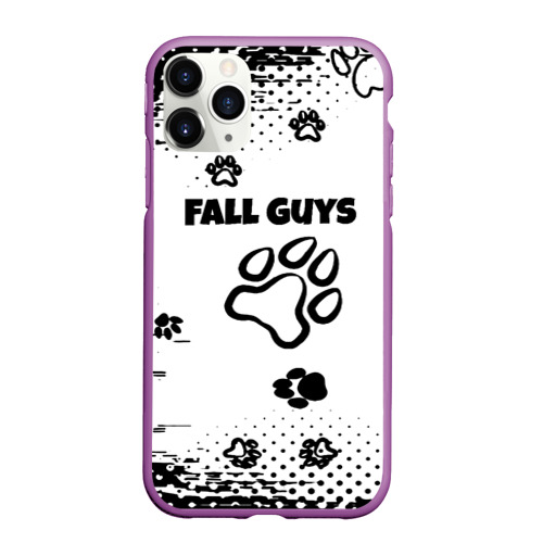 Чехол для iPhone 11 Pro Max матовый Fall Guys game, цвет фиолетовый