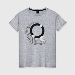 Женская футболка хлопок Луна абстракция, круги и линии