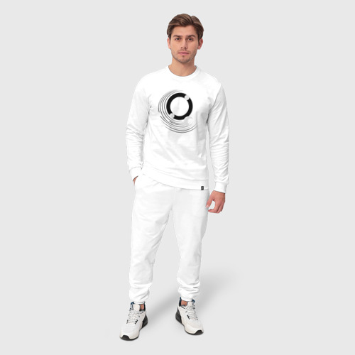Мужской костюм хлопок с принтом Луна абстракция, круги и линии, фото на моделе #1