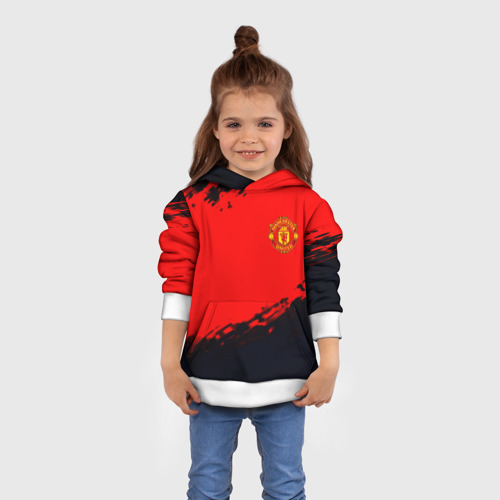 Детская толстовка 3D Manchester United colors sport, цвет белый - фото 4