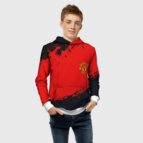 Детская толстовка 3D Manchester United colors sport, цвет белый - фото 6