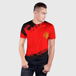 Мужская футболка 3D Slim Manchester United colors sport - фото 2