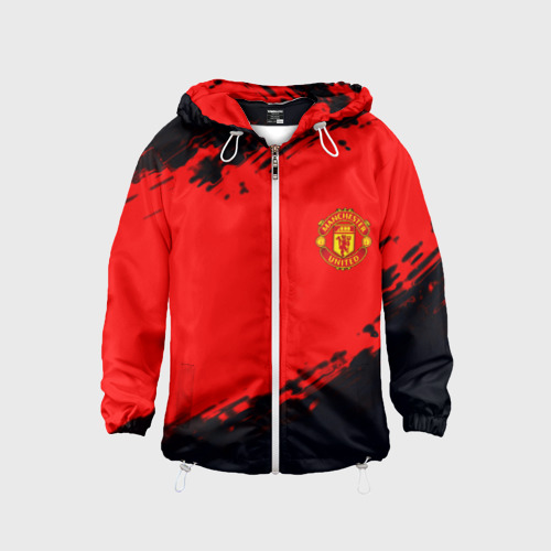 Детская ветровка 3D Manchester United colors sport, цвет белый