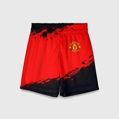 Детские спортивные шорты 3D Manchester United colors sport, цвет 3D печать