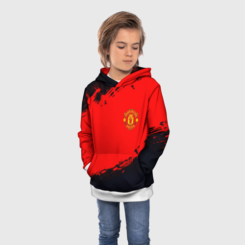 Детская толстовка 3D Manchester United colors sport, цвет белый - фото 3