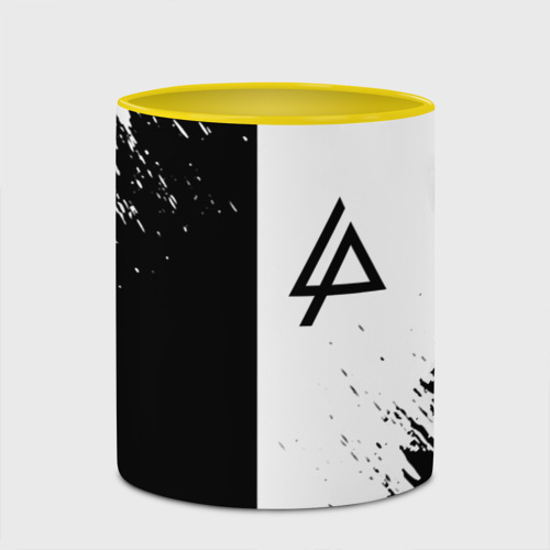 Кружка с полной запечаткой с принтом Linkin park краски чёрнобелый, фото #4