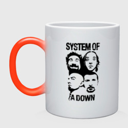 Кружка хамелеон System of a down - heads