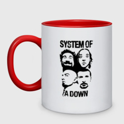 Кружка двухцветная System of a down - heads