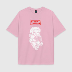 Женская футболка Oversize хлопок texturе Работник с самым важным Lethal company