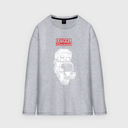 Мужской лонгслив oversize хлопок Работник с самым важным Lethal company