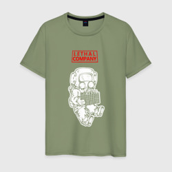 Мужская футболка хлопок Работник с самым важным Lethal company