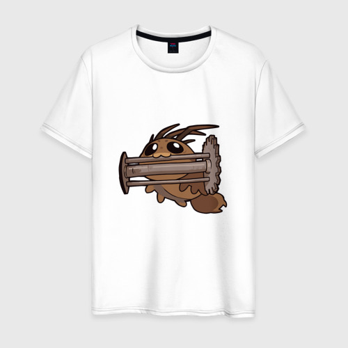 Мужская футболка из хлопка с принтом Милый жук  накопитель Lethal company, вид спереди №1