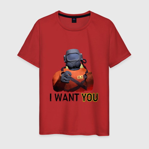 Мужская футболка хлопок с принтом I want you Lethal company, вид спереди #2