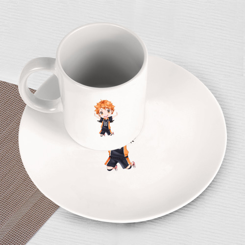 Набор: тарелка + кружка Хината чиби аниме Haikyuu - фото 3