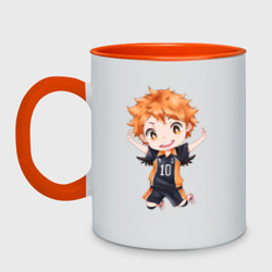 Кружка двухцветная Хината чиби аниме Haikyuu