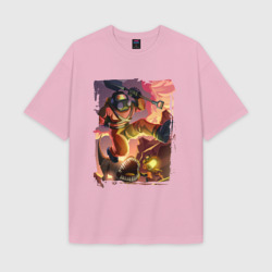 Женская футболка Oversize хлопок texturе Побего от Фугу Lethal company