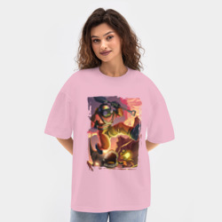 Женская футболка Oversize хлопок texturе Побего от Фугу Lethal company - фото 2