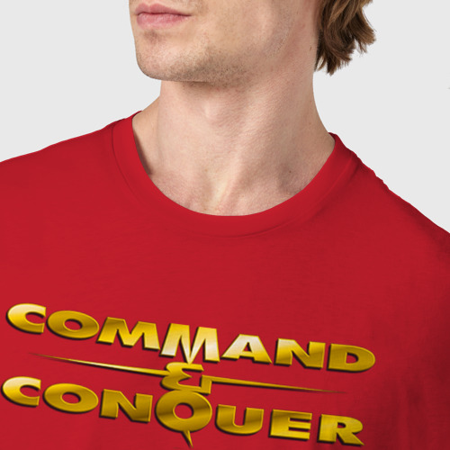 Мужская футболка хлопок Command & Conquer логотип, цвет красный - фото 6