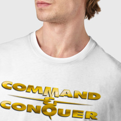 Футболка с принтом Command & Conquer логотип для женщины, вид на модели спереди №4. Цвет основы: белый