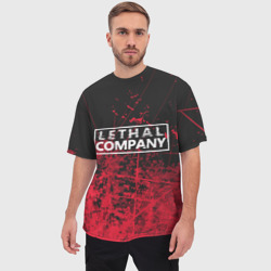 Мужская футболка oversize 3D Lethal company red - фото 2