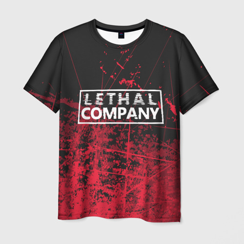 Мужская футболка с принтом Lethal company red, вид спереди №1