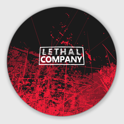 Круглый коврик для мышки с принтом Lethal company red, вид спереди №1