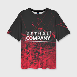 Женская футболка oversize 3D Lethal company red