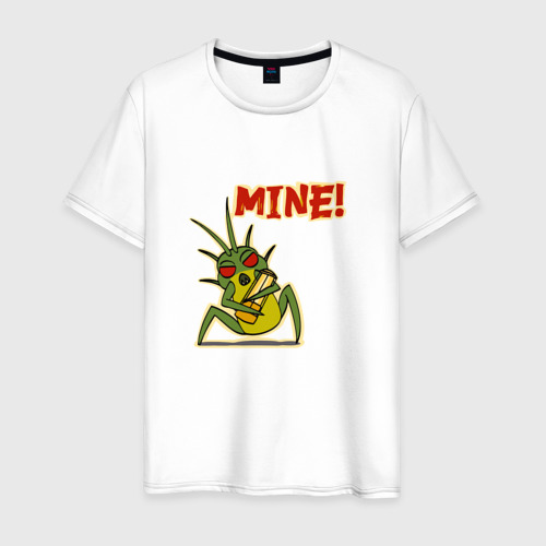 Мужская футболка из хлопка с принтом Жадный жук накопитель Lethal company, вид спереди №1